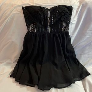 Black, chest fitted with sequences cocktail dress